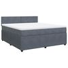 vidaXL Giroletto a Molle con Materasso Grigio Scuro 180x200 cm Velluto