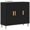 vidaXL Credenza Rovere Nero 90 x 34 x 80 cm Legno multistrato
