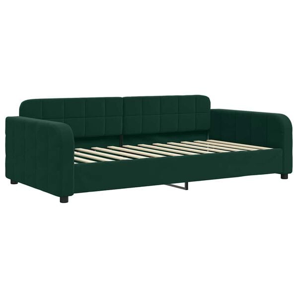 vidaXL Divano Letto Estraibile Cassetti Verde Scuro 100x200cm Velluto