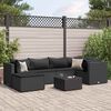 vidaXL Set Salotto da Giardino con Cuscini 7pz Nero Polyrattan