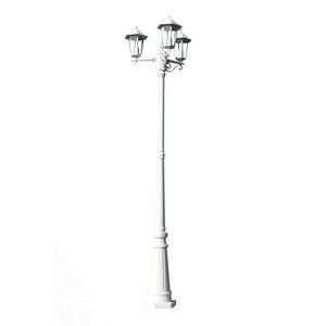 vidaXL Lampione da Giardino a 3 Bracci 215 cm in Alluminio Bianco