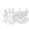 vidaXL Set da Pranzo da Giardino 11 pz in Plastica Bianco