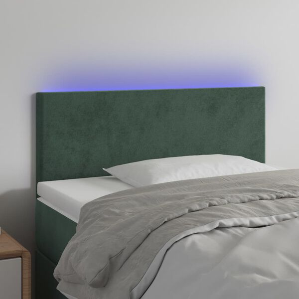 vidaXL Testiera a LED Verde Scuro 80x5x78/88 cm in Velluto