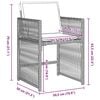 vidaXL Set da Pranzo per Giardino 9 pcs Grigio chiaro polyrattan