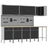 vidaXL Set di mobili da lavoro con cassetto 12 pz Nero e Grigio