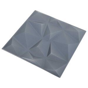 vidaXL Pannelli da parete 12 pcs Origami Grigio 50 x 50 cm Schiuma XPS
