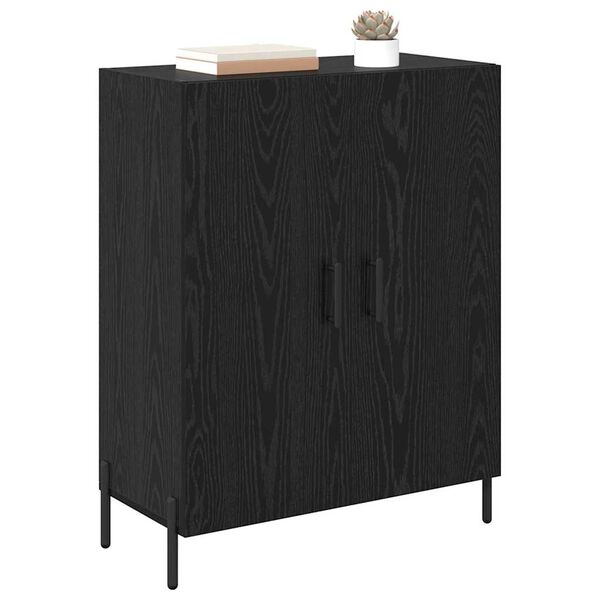vidaXL Credenza Rovere Nero 69,5 x 34 x 90 cm Legno multistrato