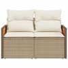 vidaXL Divano da Giardino con Cuscini a 2 Posti Beige in Polyrattan