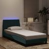 vidaXL Giroletto con LED senza Materasso Hanko Verde Scuro 90x190 cm in Velluto