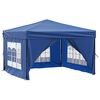 vidaXL Tenda per Feste Pieghevole con Pareti Laterali Blu 3x3 m