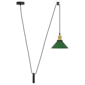 vidaXL Lampada a Sospensione Regolabile E27 Verde Lucido &Oslash;22cm Metallo