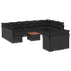 vidaXL Set Divani da Giardino 13pz con Cuscini Nero in Polyrattan