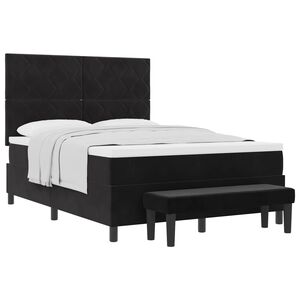 vidaXL Letto a molle con materasso Nero 140 x 190 cm Velluto