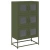 vidaXL Credenza Verde Oliva 68x39x123 cm in Acciaio
