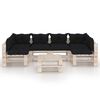 vidaXL Set Divani da Giardino Pallet 7 pz con Cuscini in Legno di Pino