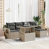 vidaXL Set Divano da Giardino 6pz con Cuscini Grigio Chiaro Polyrattan