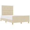 vidaXL Struttura del letto con testiera Crema 120 x 190 cm Tessuto
