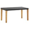 vidaXL Panchina da Giardino 120 cm Nero Polyrattan e Massello d'Acacia