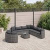 vidaXL Set Divano da Giardino 10 pz con Cuscini Grigio in Polyrattan