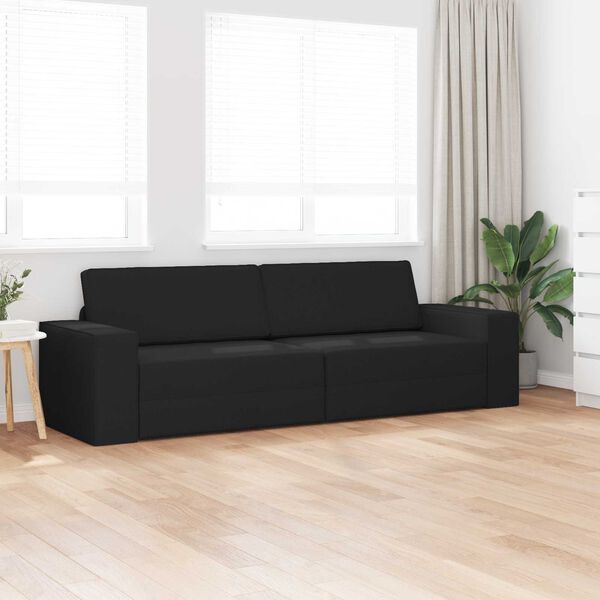 vidaXL Divano letto 200cm Nero Tessuto