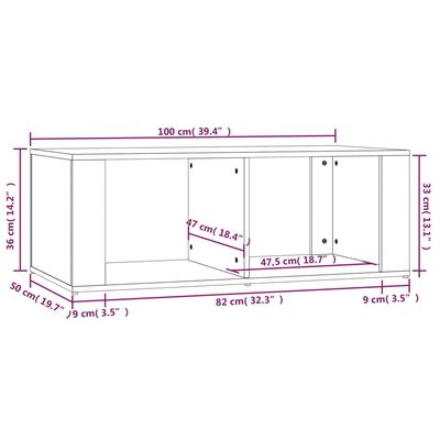 vidaXL Tavolino da Salotto Grigio Sonoma 100x50x36cm Legno Multistrato