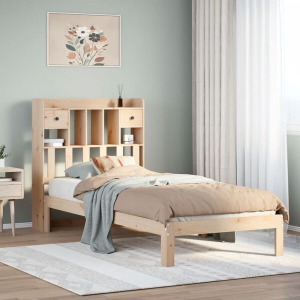 vidaXL Letto Libreria senza Materasso 100x200 cm in Legno di Pino