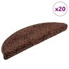 vidaXL Tappetini per scale 20 pz 56x17x3 cm Marrone Semicircolari
