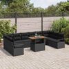 vidaXL Set Divano da Giardino con cuscino 11 pcs Nero e Marrone