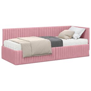 vidaXL Struttura Letto Angolare con Materasso 2 pz Rosa 80 x 200 cm
