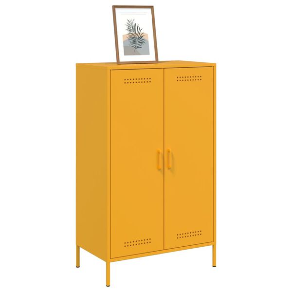 vidaXL Credenza Giallo Senape 68x39x113 cm in Acciaio
