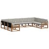 vidaXL Set di divani da esterno 9 pz Grigio Naturale e Chiaro