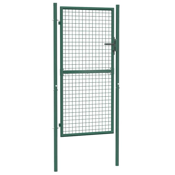 vidaXL Cancello per Recinzione in Acciaio 100x175 cm Verde