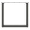 vidaXL Gambe per Tavolino da Caff&egrave; a Forma di U 2 pz Antracite 50x(42-43) cm Acciaio