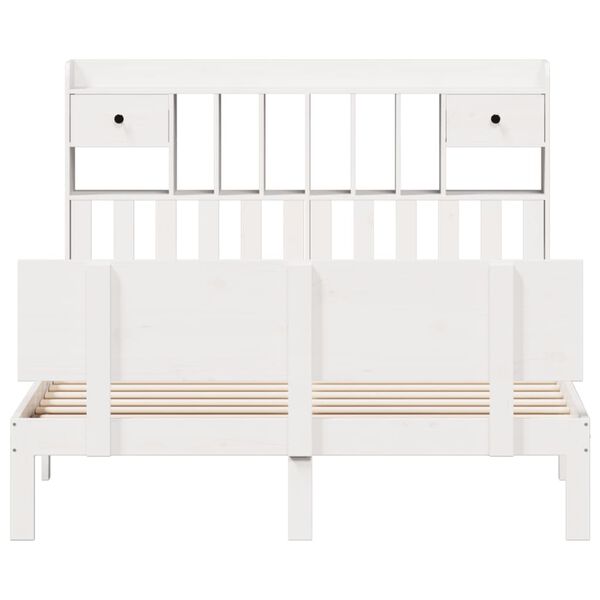 vidaXL Letto Libreria senza Materasso Bianco 150x200 cm Legno di Pino