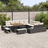 vidaXL Set Divano da Giardino con cuscino 13 pcs Nero Poly Rattan