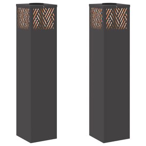 vidaXL Faro LED solare per sentieri 2 pz Bianco caldo 18 x 18 x 80 cm