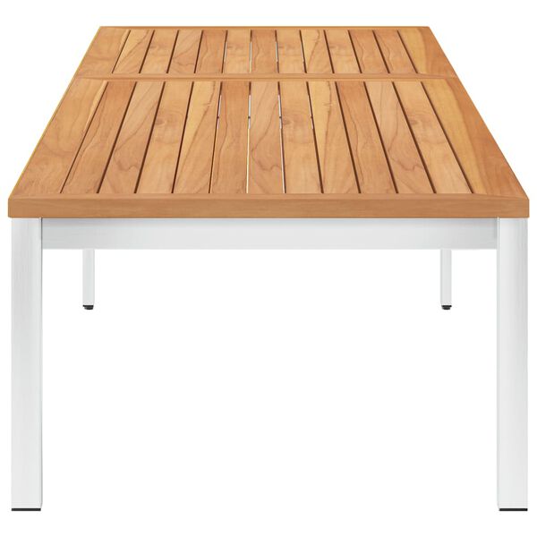 vidaXL Sdraio con Cuscino in Legno Massello di Teak e Acciaio Inox