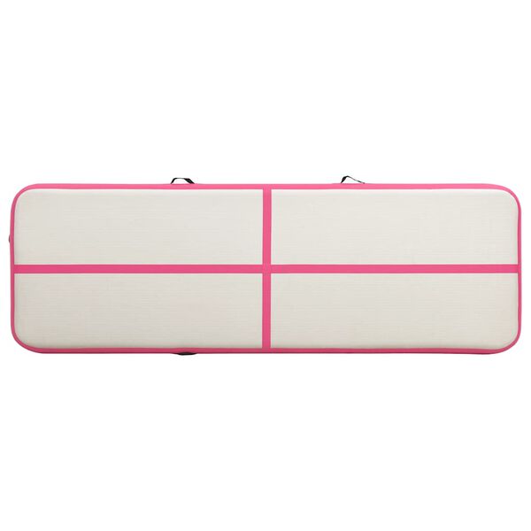 vidaXL Tappetino Ginnastica Gonfiabile con Pompa 500x100x15cm PVC Rosa