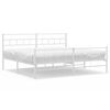 vidaXL Giroletto con Testiera e Pediera Metallo Bianco 183x213 cm