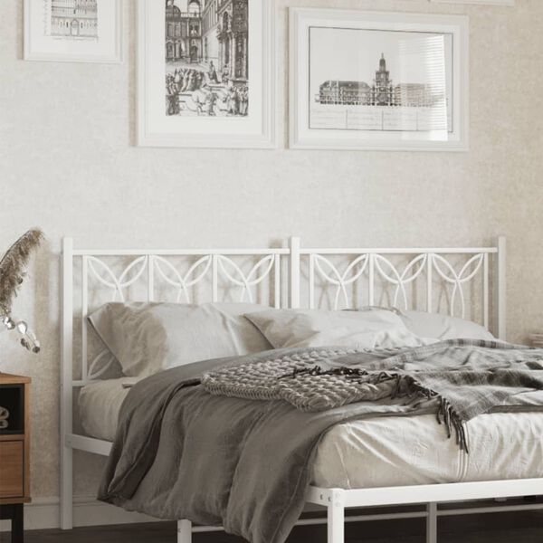 vidaXL Testiera in Metallo Bianco 150 cm