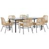 vidaXL Set Pranzo da Giardino 7pz con Cuscini Marrone Polyrattan Vetro