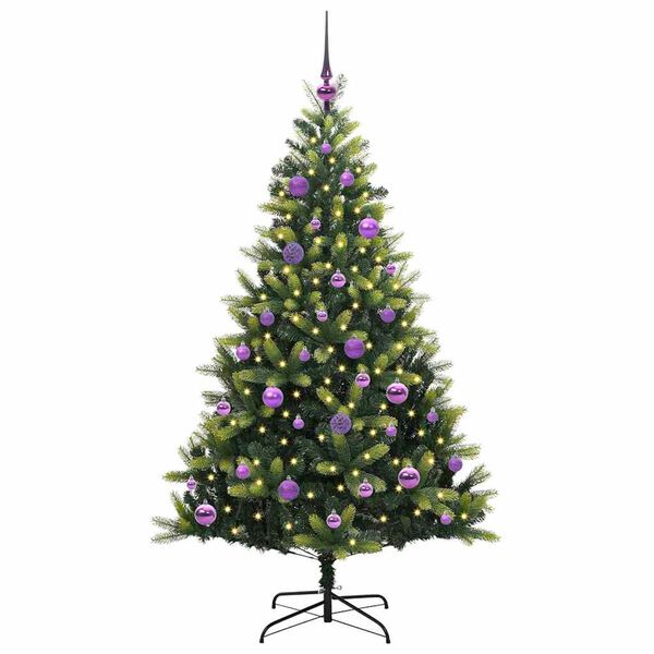 vidaXL Albero di Natale Artificiale Pieghevole 150 LED Verde 150 cm