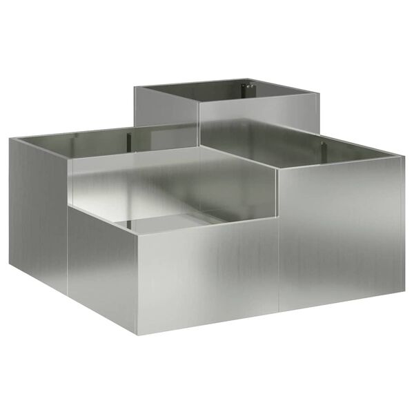 vidaXL Vaso da giardino Argento 100 x 100 x 48 cm Acciaio zincato