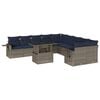 vidaXL Set Divani da Giardino 11 pz con Cuscini Grigio in Polyrattan