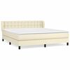 vidaXL Giroletto a Molle con Materasso Crema 160x200 cm in Similpelle