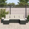 vidaXL Set Divano da Giardino 4 pcs Nero e Crema polyrattan