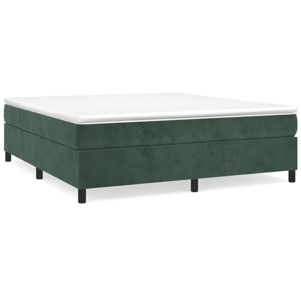 vidaXL Struttura Letto a Rete a Molle Verde Scuro 160x200 cm in Velluto