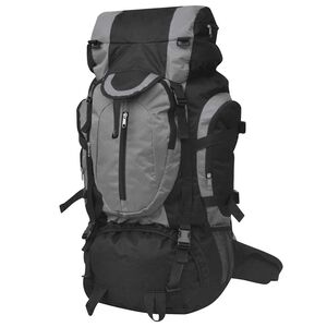 vidaXL Zaino da Escursioni XXL 75 L Nero e Grigio