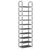 vidaXL Scarpiera 10 Ripiani Nera 44x28x180 cm in Tessuto Non Tessuto