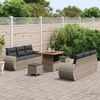 vidaXL Set Divano da Giardino con cuscino 9 pcs Grigio polyrattan